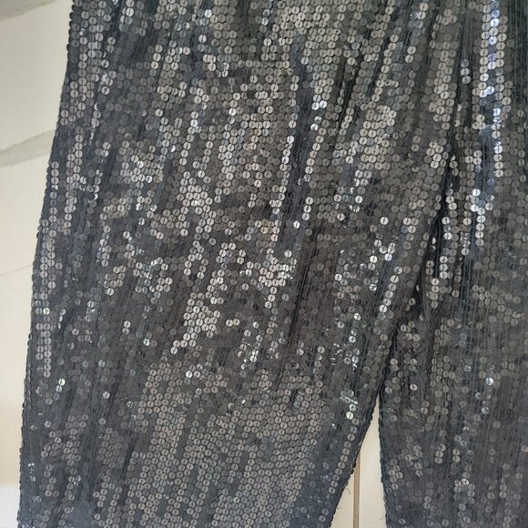 Goregous Vintage Cotton Zone Black Sequins pants with silver Accents size 18 - Picture 4 of 11